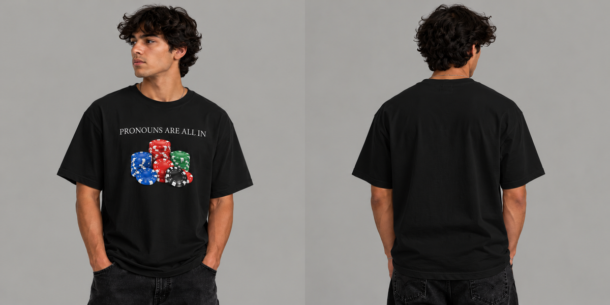 Pronouns Are All In Poker Dice Graphic T-Shirt