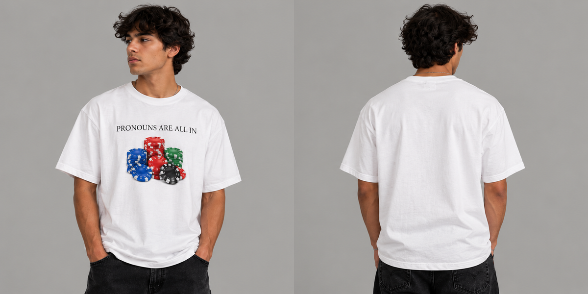 Pronouns Are All In Poker Dice Graphic T-Shirt